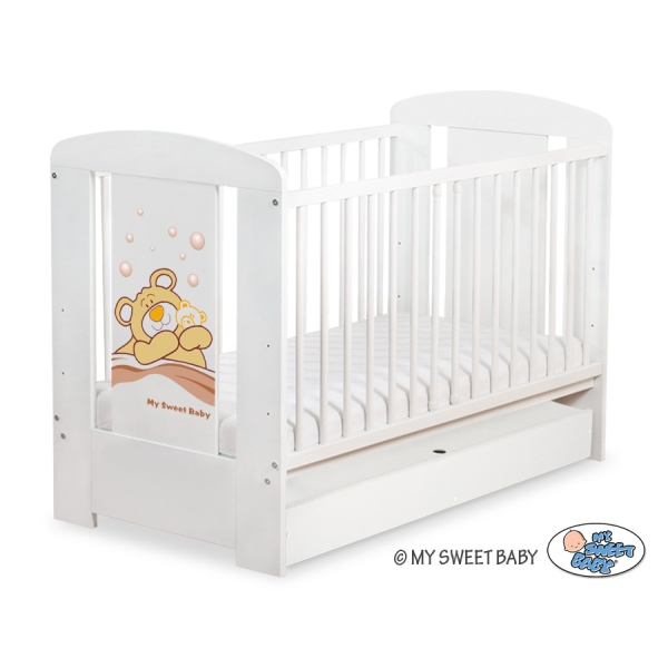 Tremmeseng med Skuffe til baby Bamse Barnaba  STANDARD