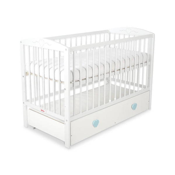 Tremmeseng med Skuffe til baby Hjerter   MAXI