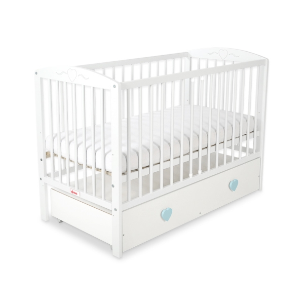 Tremmeseng med Skuffe til baby Hjerter   MAXI