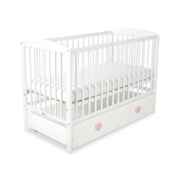 Tremmeseng med Skuffe til baby Hjerter   MAXI