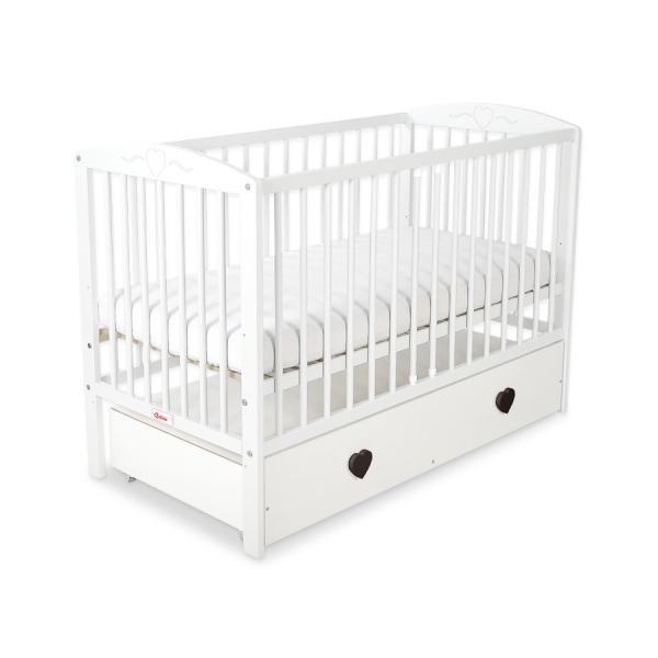 Tremmeseng med Skuffe til baby Hjerter   MAXI
