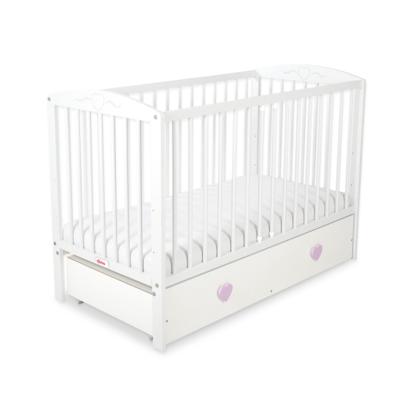 Tremmeseng med Skuffe til baby Hjerter   MAXI