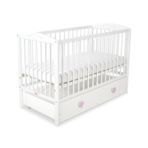 Tremmeseng med Skuffe til baby Hjerter   MAXI