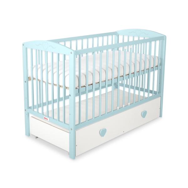 Tremmeseng med Skuffe til baby Hjerter   MAXI