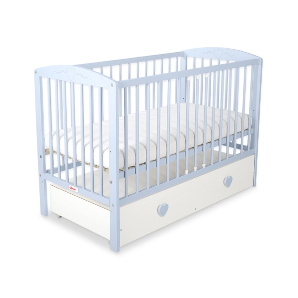 Tremmeseng med Skuffe til baby Hjerter   MAXI
