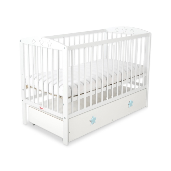 Tremmeseng med Skuffe til baby Stjerner  MAXI Stjerner