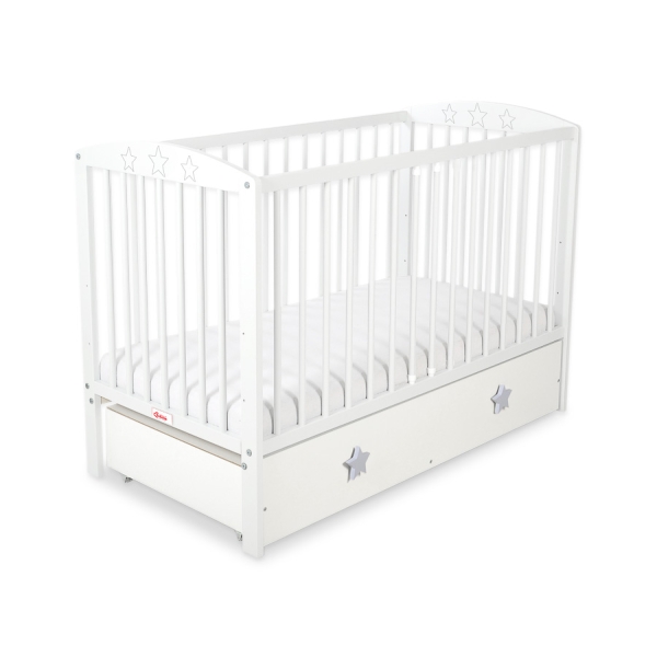 Tremmeseng med Skuffe til baby Stjerner  MAXI Stjerner
