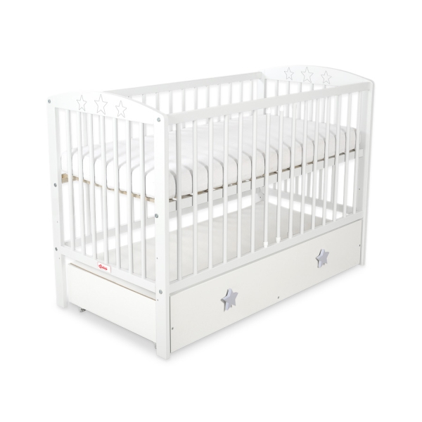 Tremmeseng med Skuffe til baby Stjerner  MAXI Stjerner
