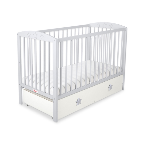 Tremmeseng med Skuffe til baby Stjerner  MAXI Stjerner