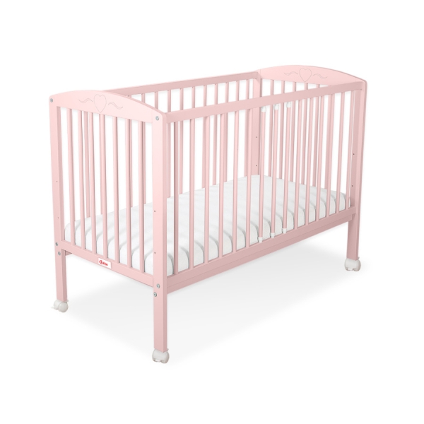 Tremmeseng til baby Hjerter  Pulverrosa