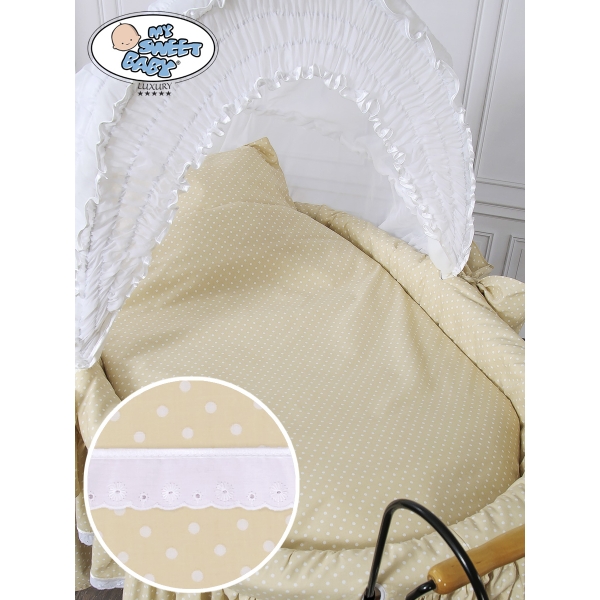 Vintage babykurv  Hvid Beige Christine