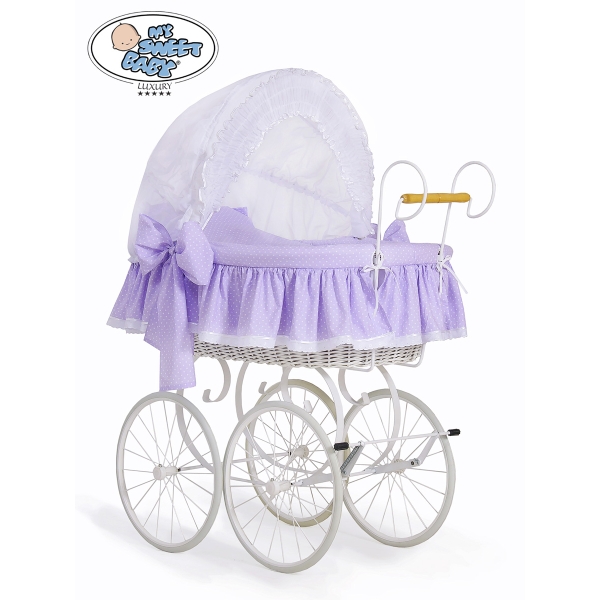 Vintage babykurv  Hvid Lilla Christine