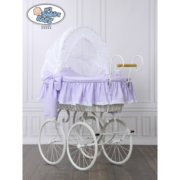 Vintage babykurv  Hvid Lilla Christine