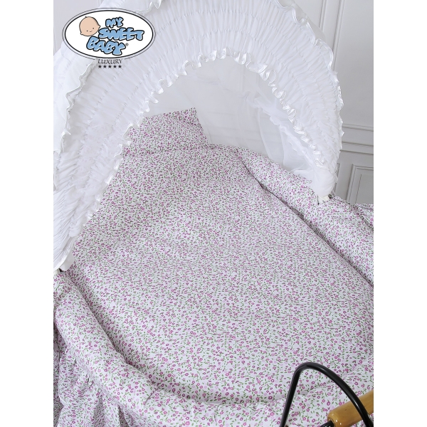 Vintage babykurv  Lyserød Hvid Pink Jasmine