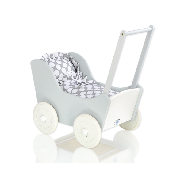 Vogn til babydukke  Hvid Grå