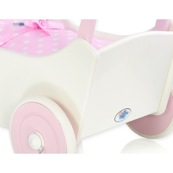 Vogn til babydukke  Lyserød Hvid Pink