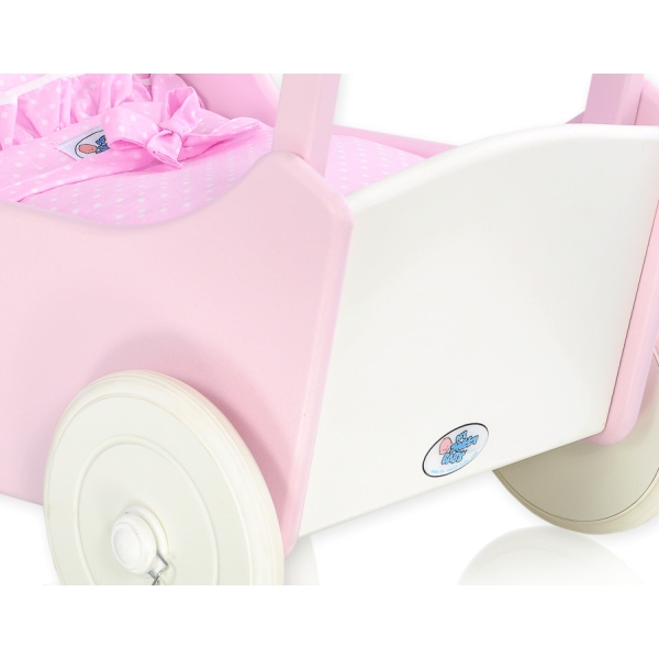 Vogn til babydukke  Lyserød Hvid Pink