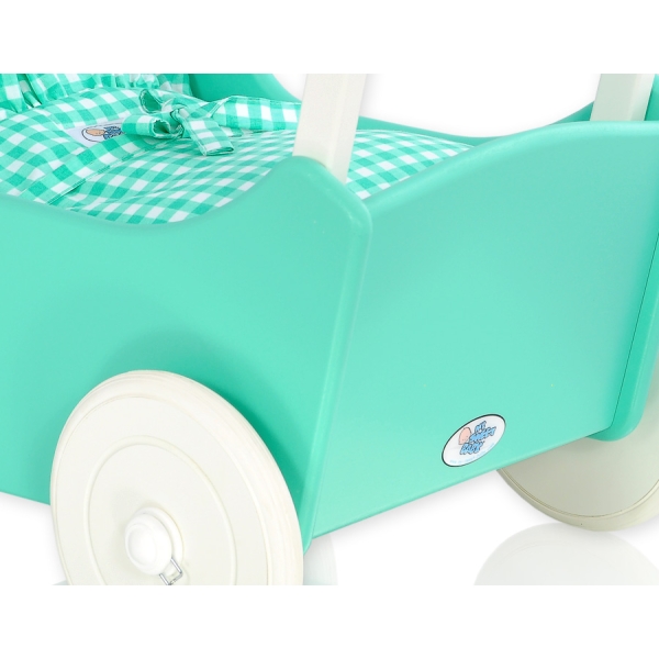 Vogn til babydukke  Mint Hvid