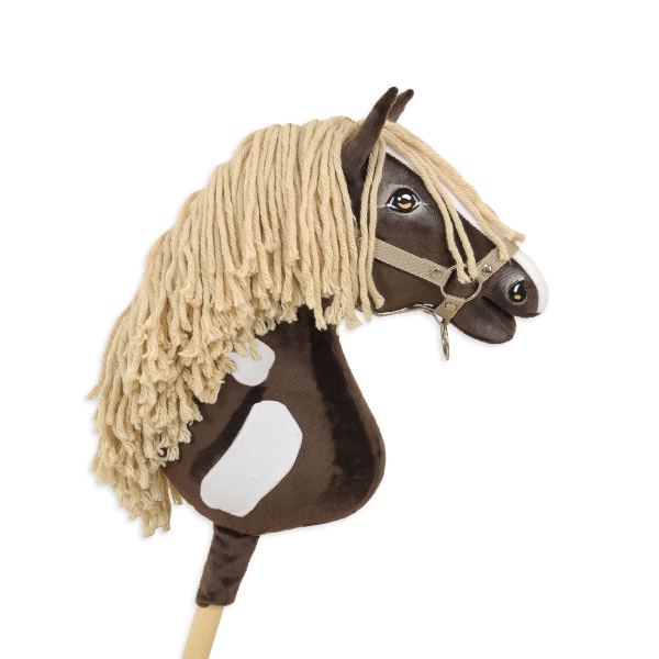 Kæphest Smuk mørkebrun hvid beige Manke Amerikansk Mustang